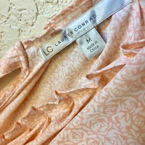 LC Lauren Conrad Pink Tie Back Rose Blouse - Sz M